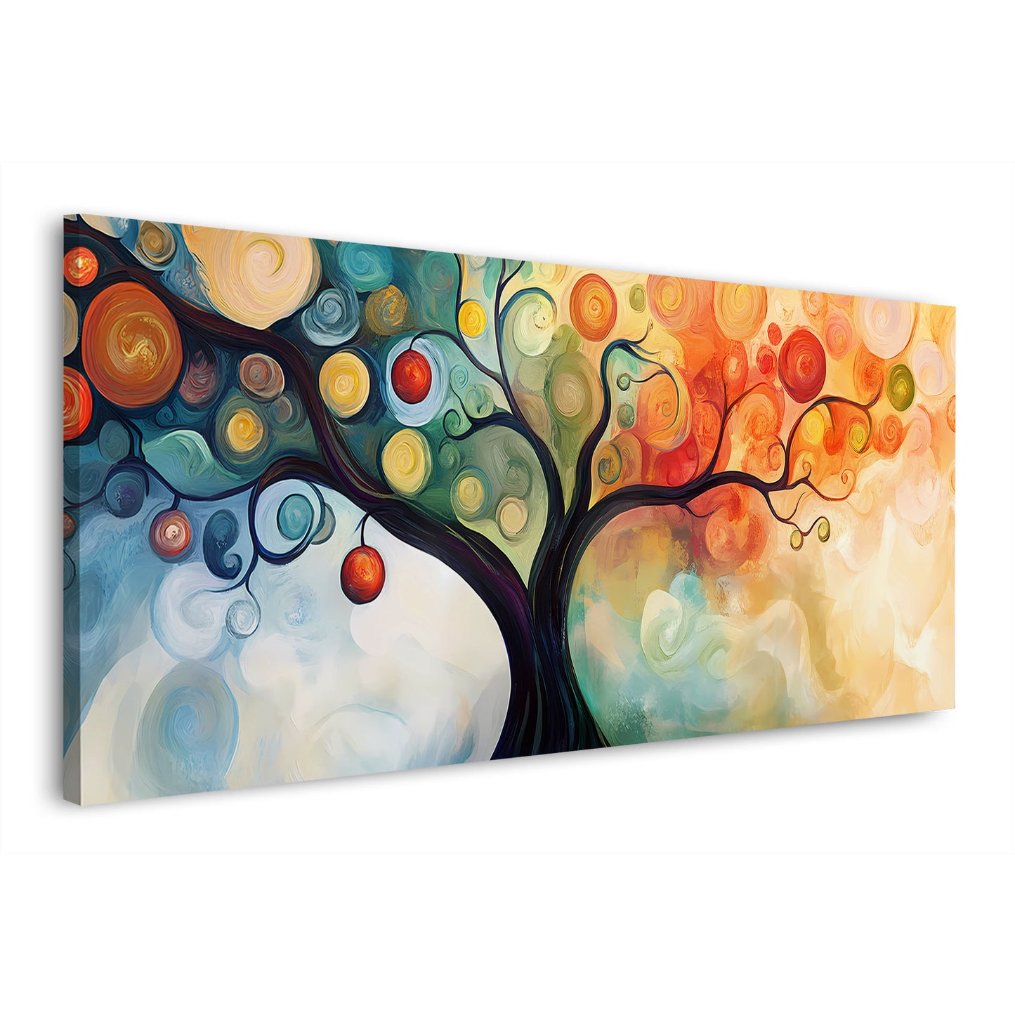 Albero astratto arte moderna dai colori caldi quadro