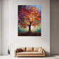 Albero astratto colorato foglie autunnali arte quadro