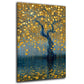 Albero blu cerchi dorati pioggia riflesso lago quadro