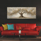 Albero della vita natura foglie dorate arte panoramica quadro