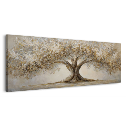 Albero della vita natura foglie dorate arte panoramica quadro