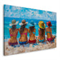 Amiche sulla spiaggia dipinto con colori intensi quadro