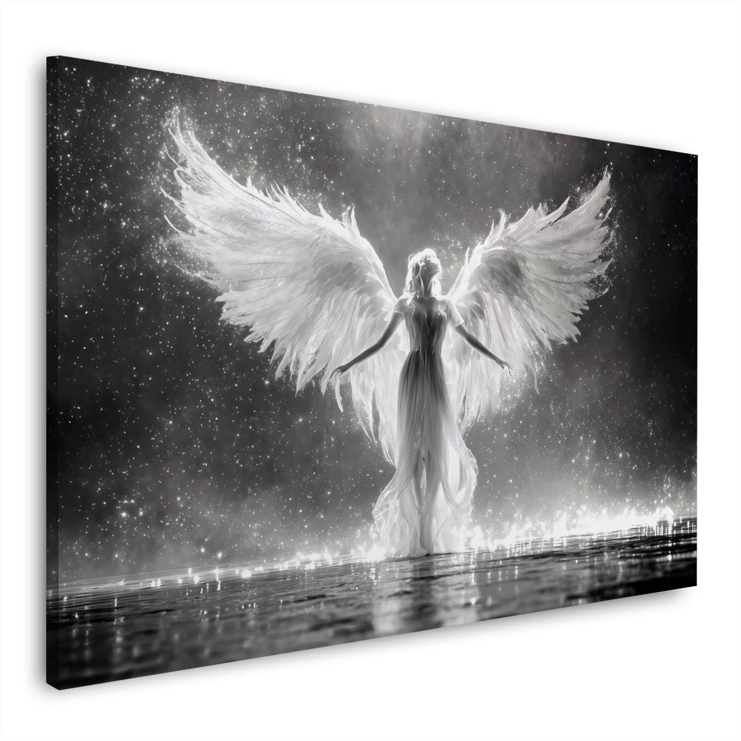 Angelo ali luce bianco nero cielo mistico arte quadro