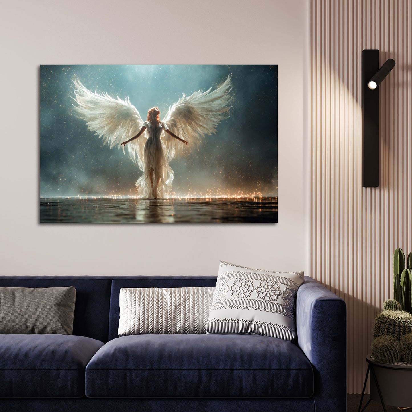 Angelo ali luce oro atmosfera mistica eleganza quadro