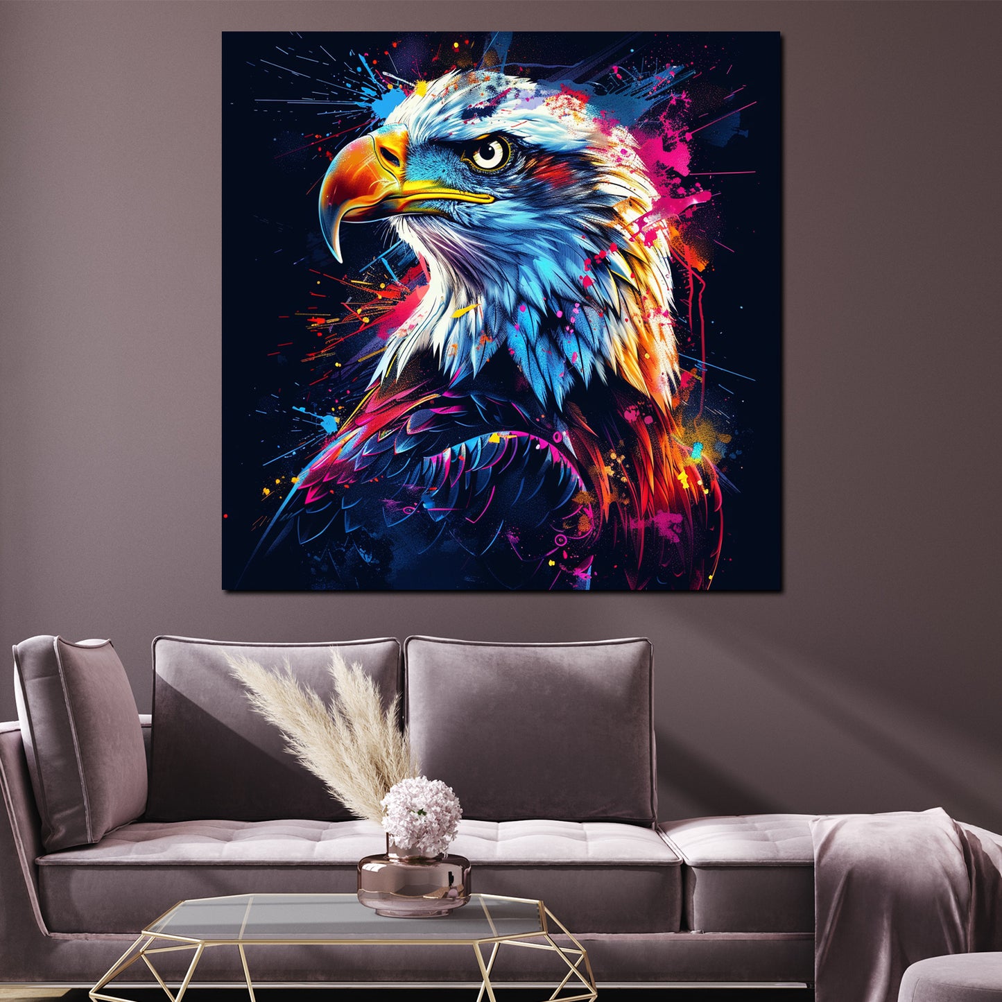 Aquila Pop Art ritratto rapace arte moderna quadro