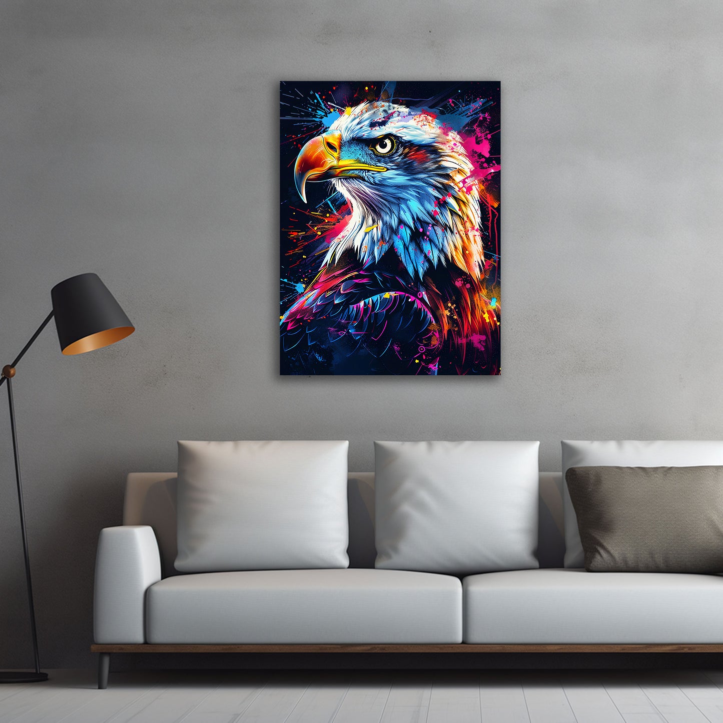Aquila Pop Art ritratto rapace colori forti dinamico quadro