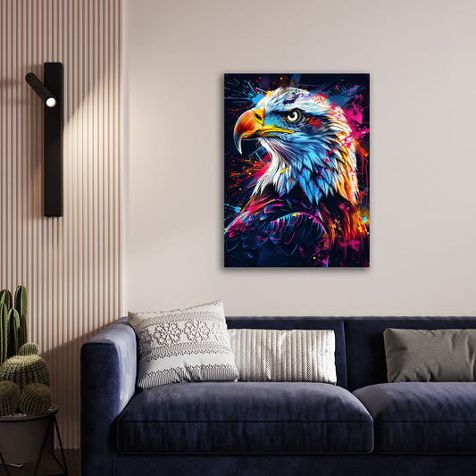 Aquila Pop Art ritratto rapace colori forti dinamico quadro