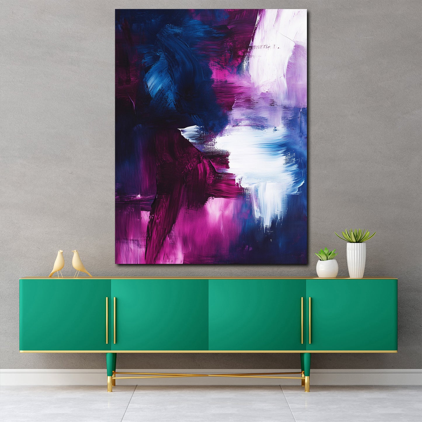 Arte astratta colori forti pennellate moderne quadro