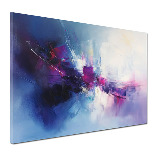 Astratto blu viola pennellate luminose quadro