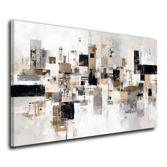Astratta Città geometrica colori neutri moderno quadro