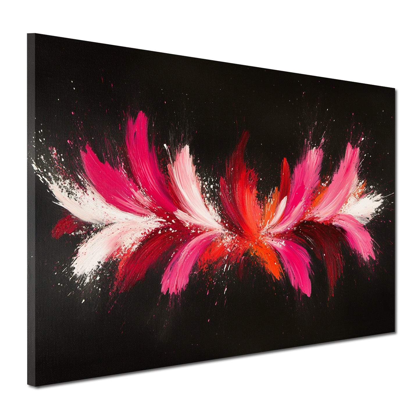 Astratto pennellate floreali su sfondo nero quadro