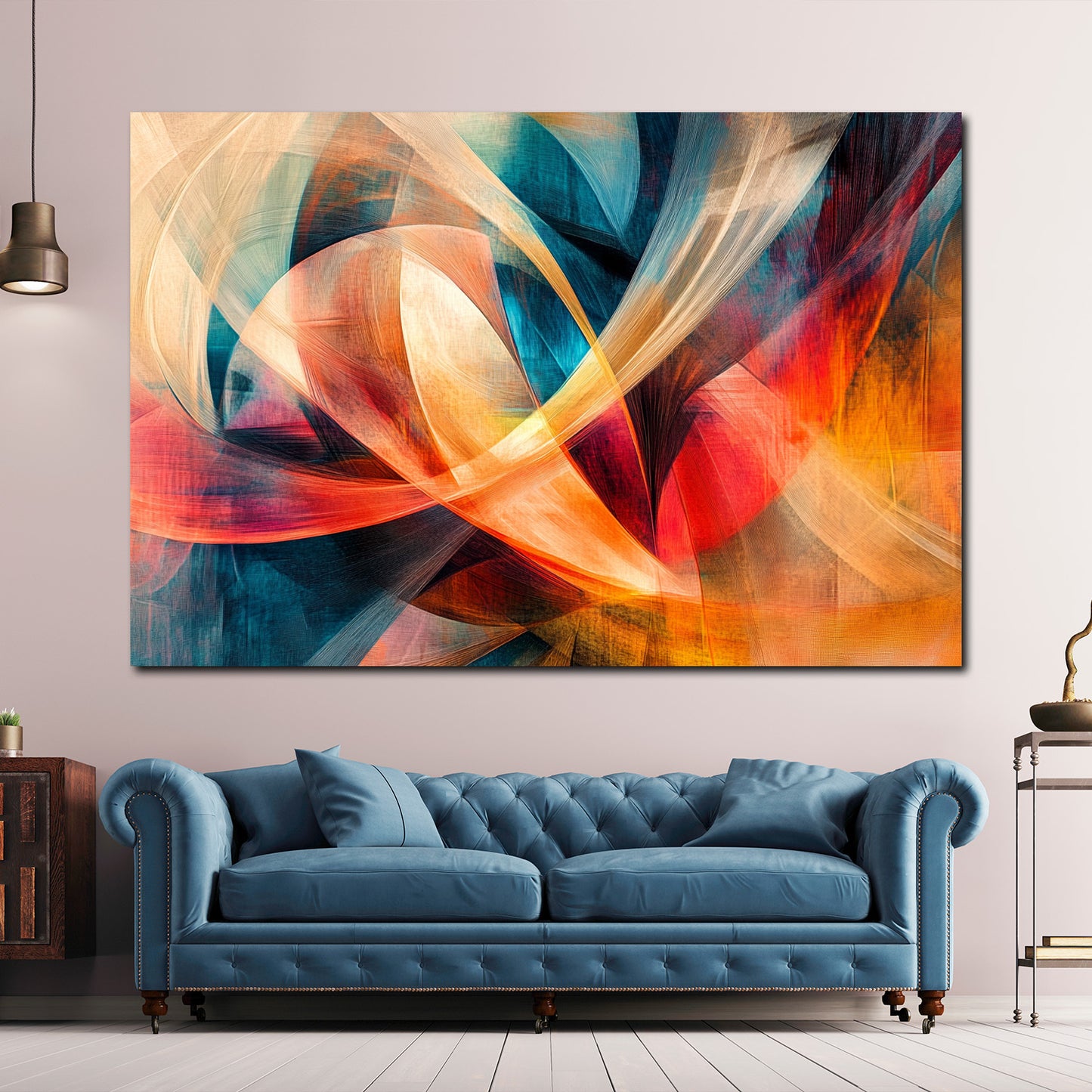 Astratta colori luminosi linee fluide quadro