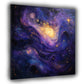 Astratta galassia viola oro universo immaginario quadro