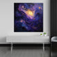 Astratta galassia viola oro universo immaginario quadro