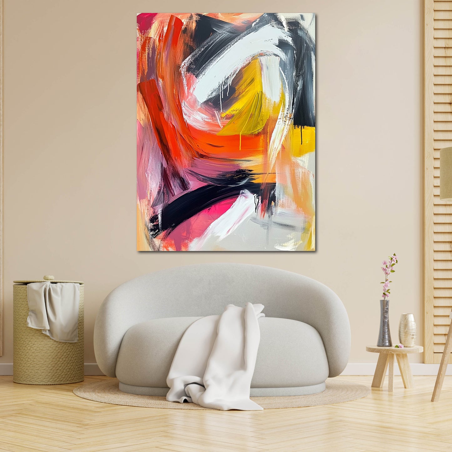 Astratto linee di pennello vivaci su fondo chiaro quadro