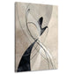 Astratta linee fluide contrasto nero beige quadro