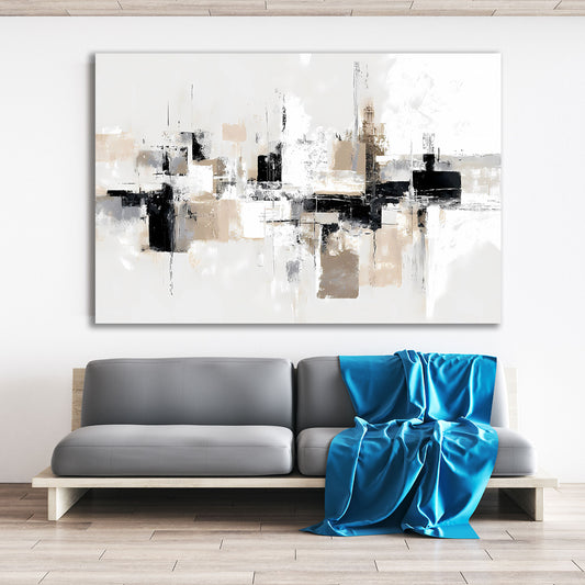 Astratta minimalista forme strutturate toni neutri quadro