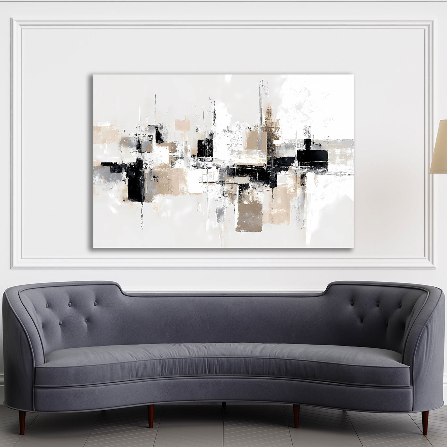 Astratta minimalista forme strutturate toni neutri quadro