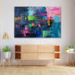 Astratto colori neon forme vivaci quadro