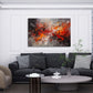 Astratto esplosione rosso arancione nero dinamica arte quadro
