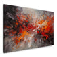 Astratto esplosione rosso arancione nero dinamica arte quadro