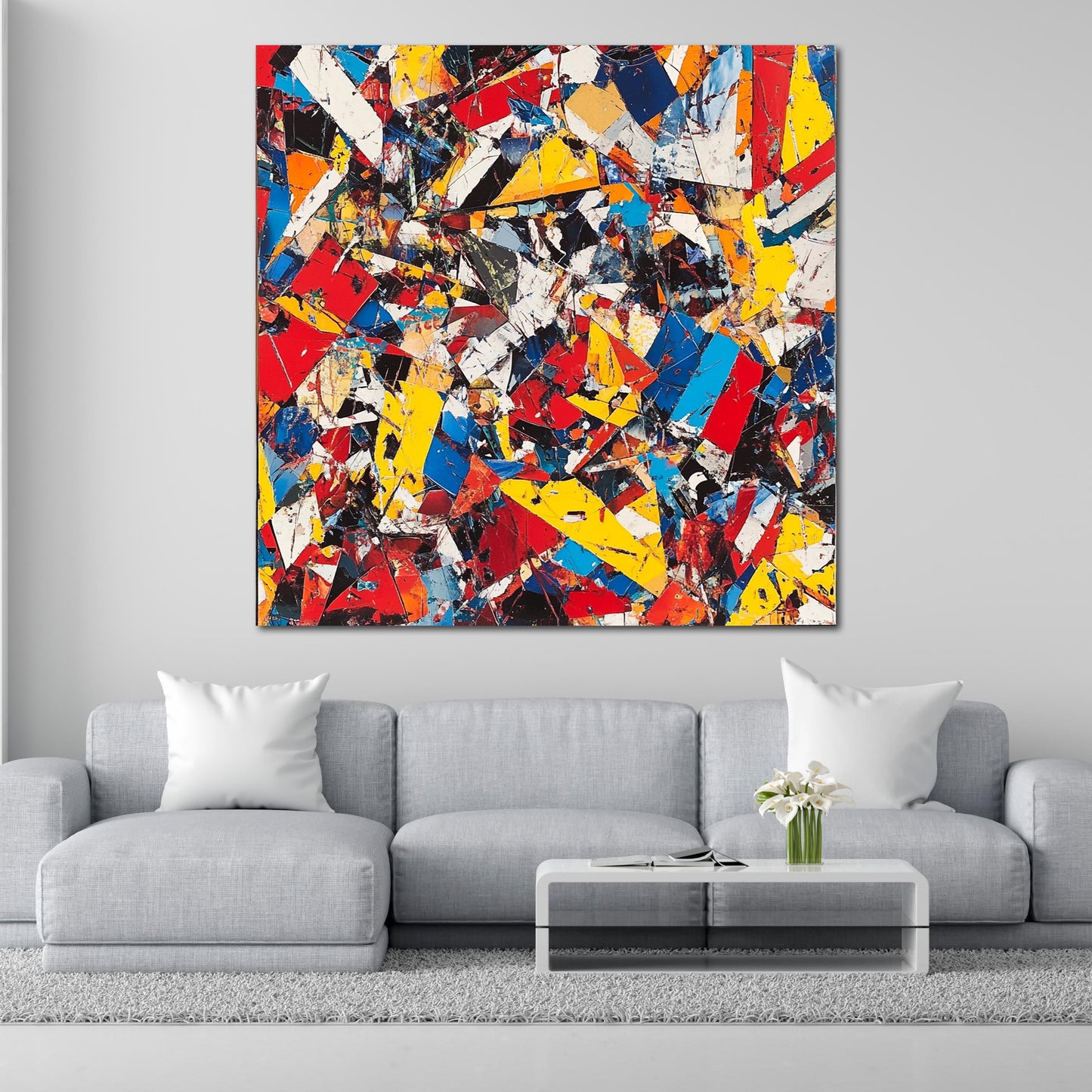 Astratto frammenti colorati quadro