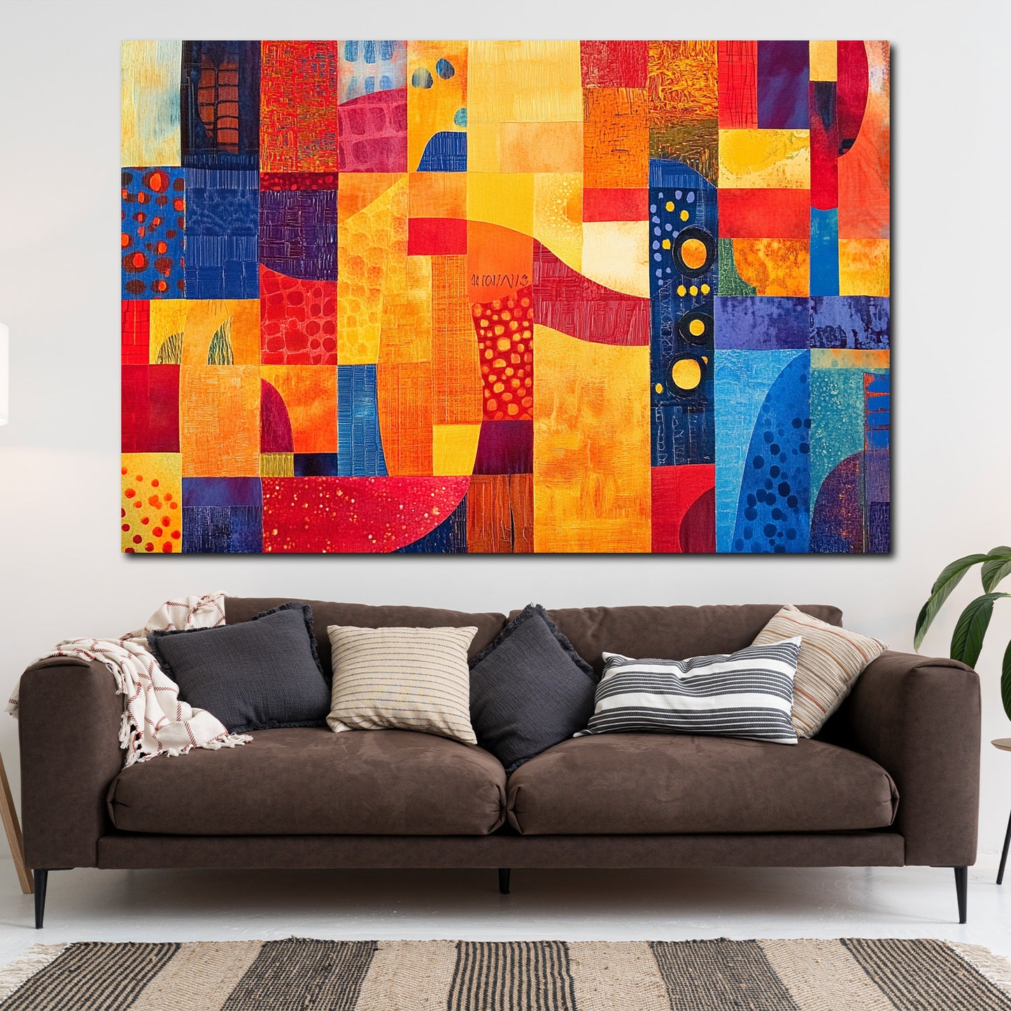 Astratto geometrie colorate motivi vivaci quadro