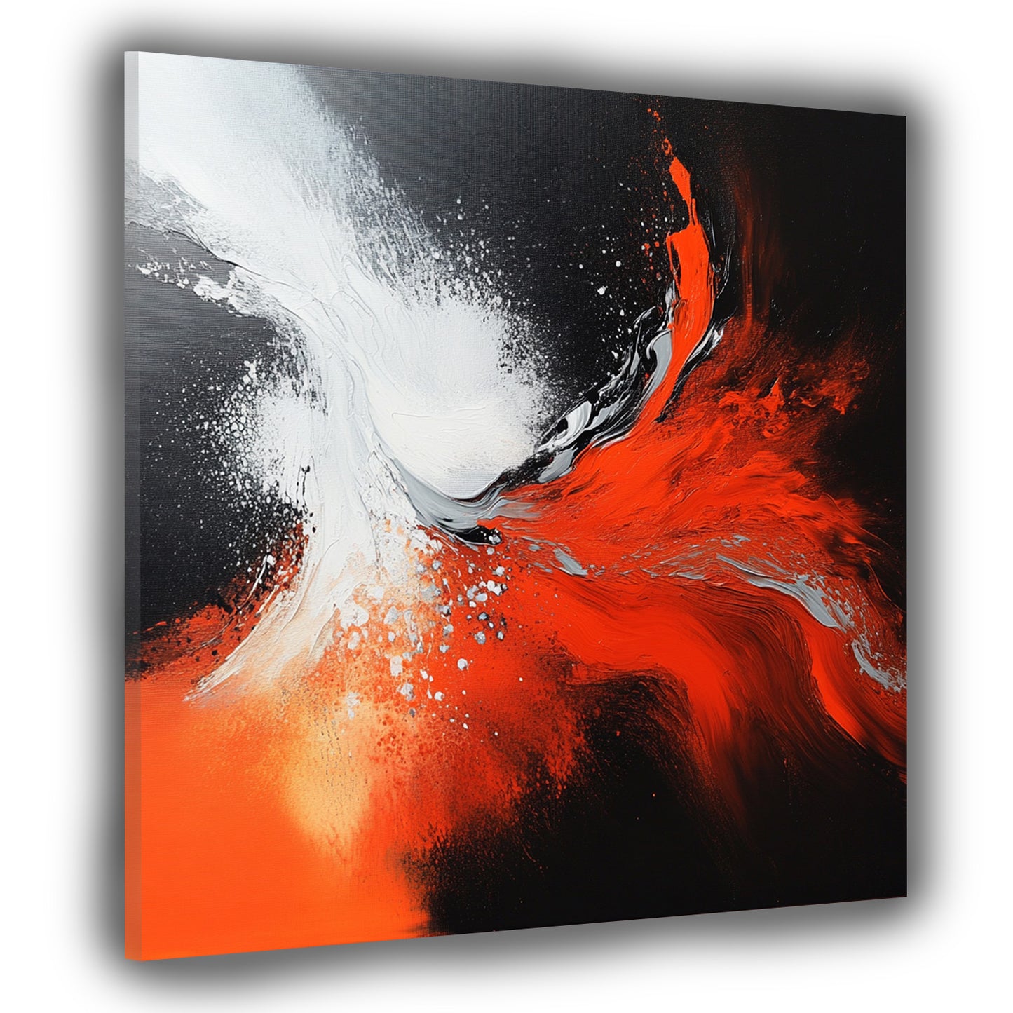 Astratto rosso bianco nero esplosione di colore quadro