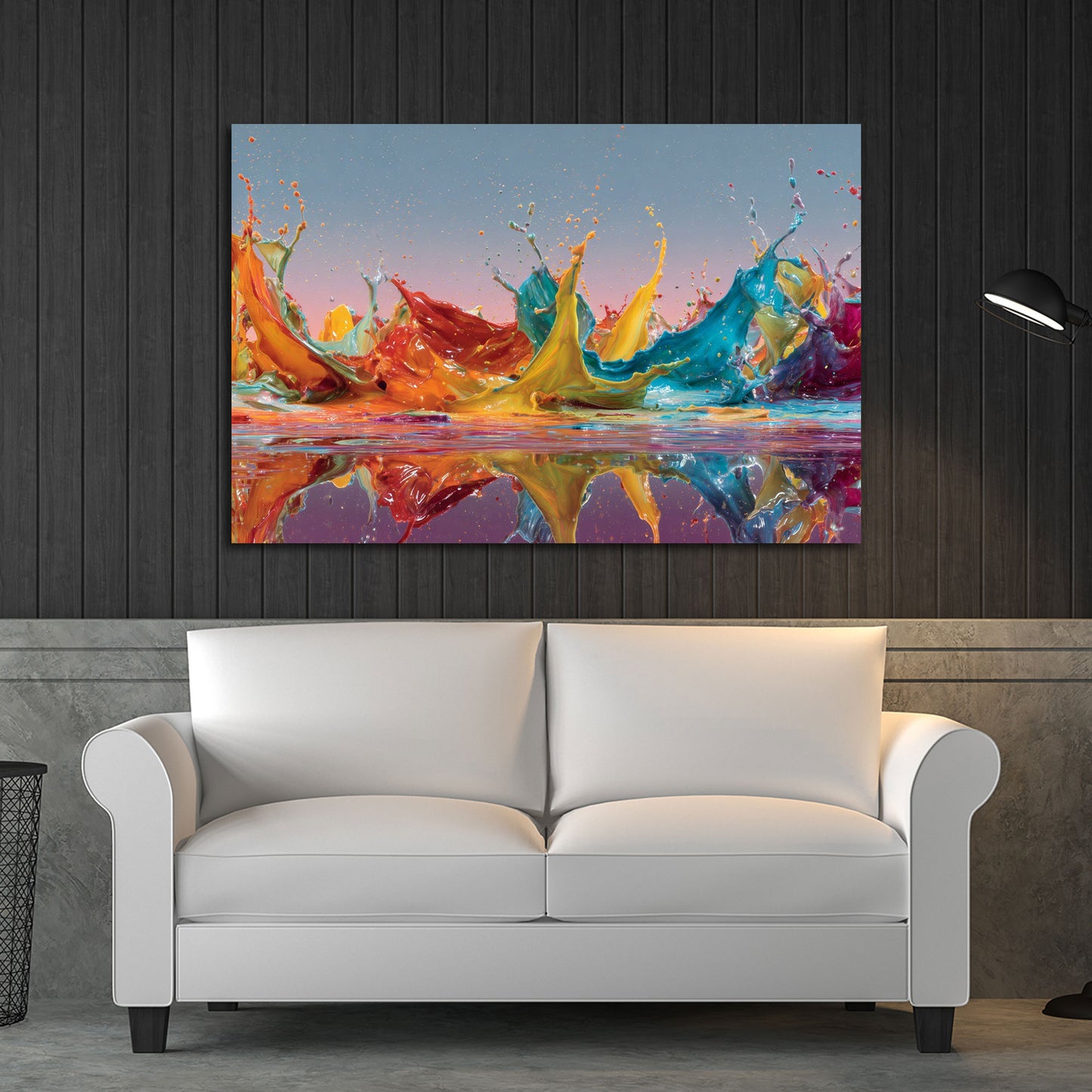 Astratto schizzi di colore onde fluide riflesso dinamico arte quadro