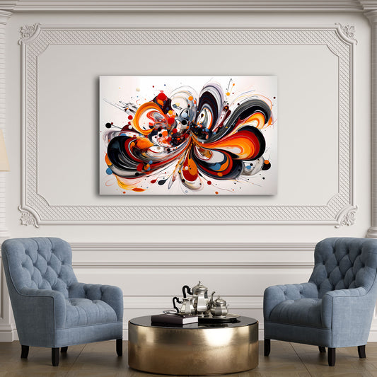 Astratto vortice cromatico con punti quadro