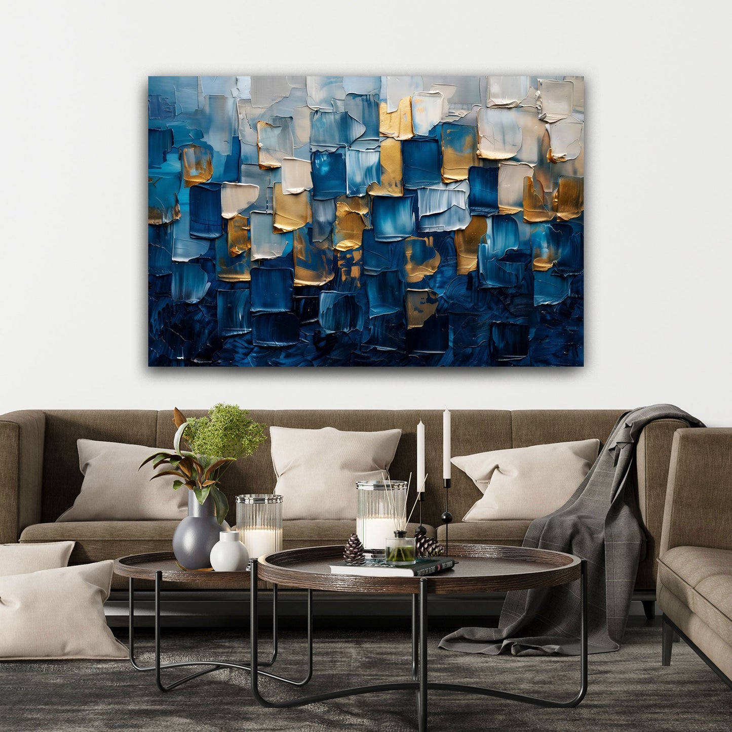 Astrazione oro dipinto moderno dai colori vivaci quadro
