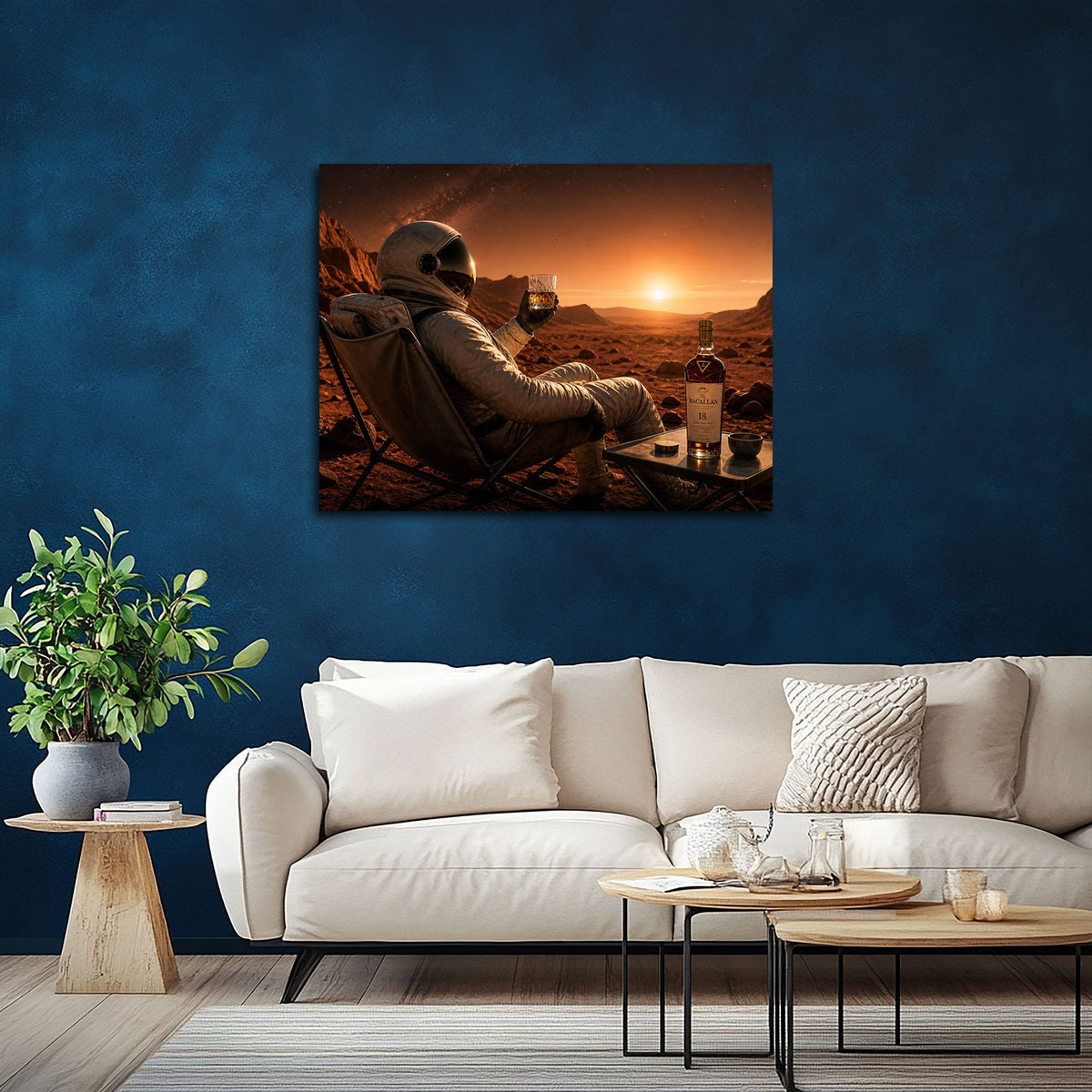 Quadro astronauta ironico ambientato