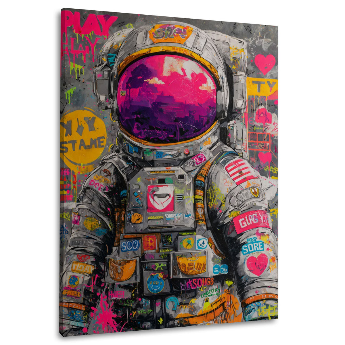 Astronauta pop art colori vivaci spazio futuristico arte moderna quadro