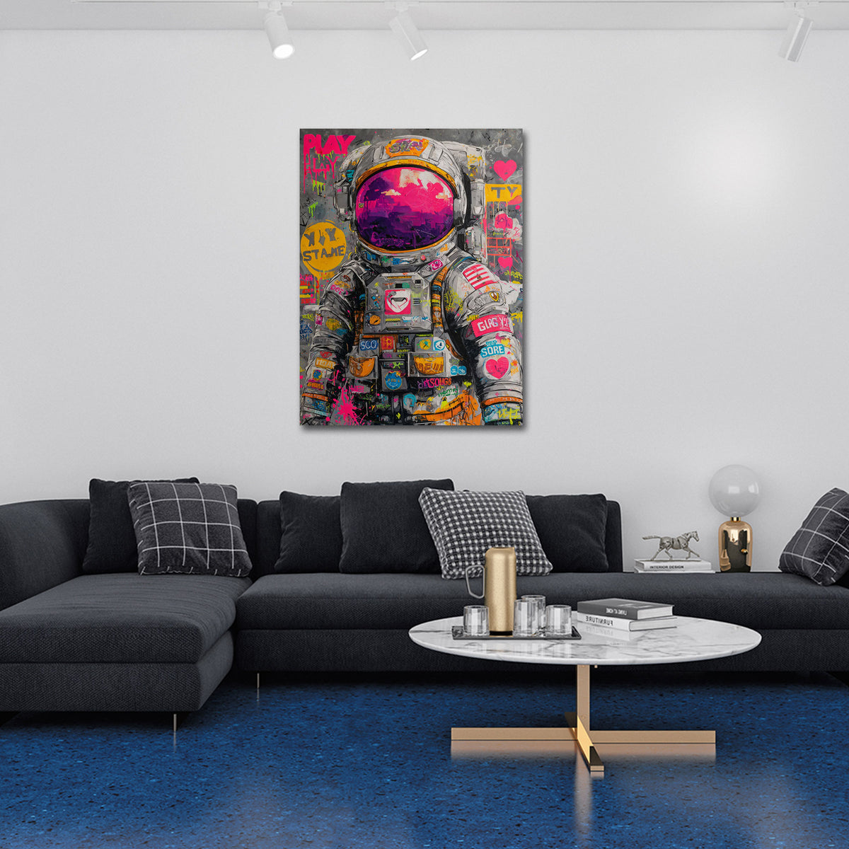 Astronauta pop art colori vivaci spazio futuristico arte moderna quadro
