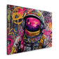 Astronauta pop art street art colori neon spazio moderna quadro