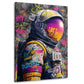 Astronauta pop art street art profilo colori neon spazio quadro
