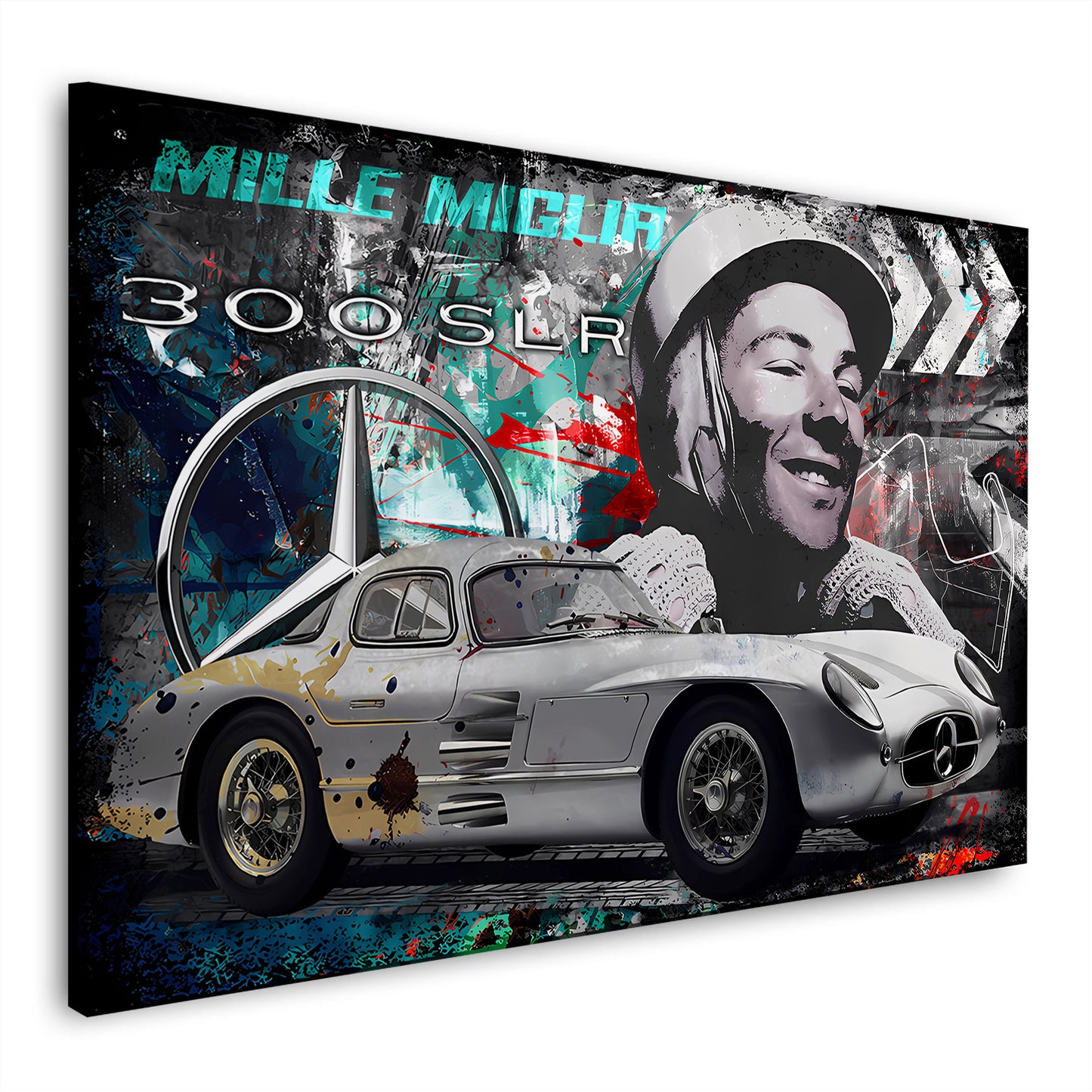 Auto d’epoca mercedes corsa leggenda miglia quadro
