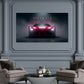 Auto sportiva Ferrari rossa in primo piano motivazionale quadro