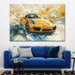 Auto sportivo dorato pittura dinamica lusso energia quadro