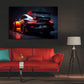 Auto sportivo nero rosso potenza velocità notturna quadro