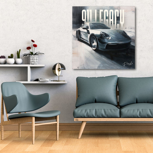 Auto sportivo porsche 911 arte moderna velocità quadro