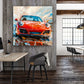 Auto sportivo rosso pittura moderna riflesso quadro