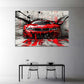 Auto sportivo rosso street art graffiti urbano quadro