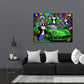 Auto verde lusso soldi orologio arte pop quadro