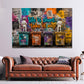 Banksy street art putti pop art quadro ambientato
