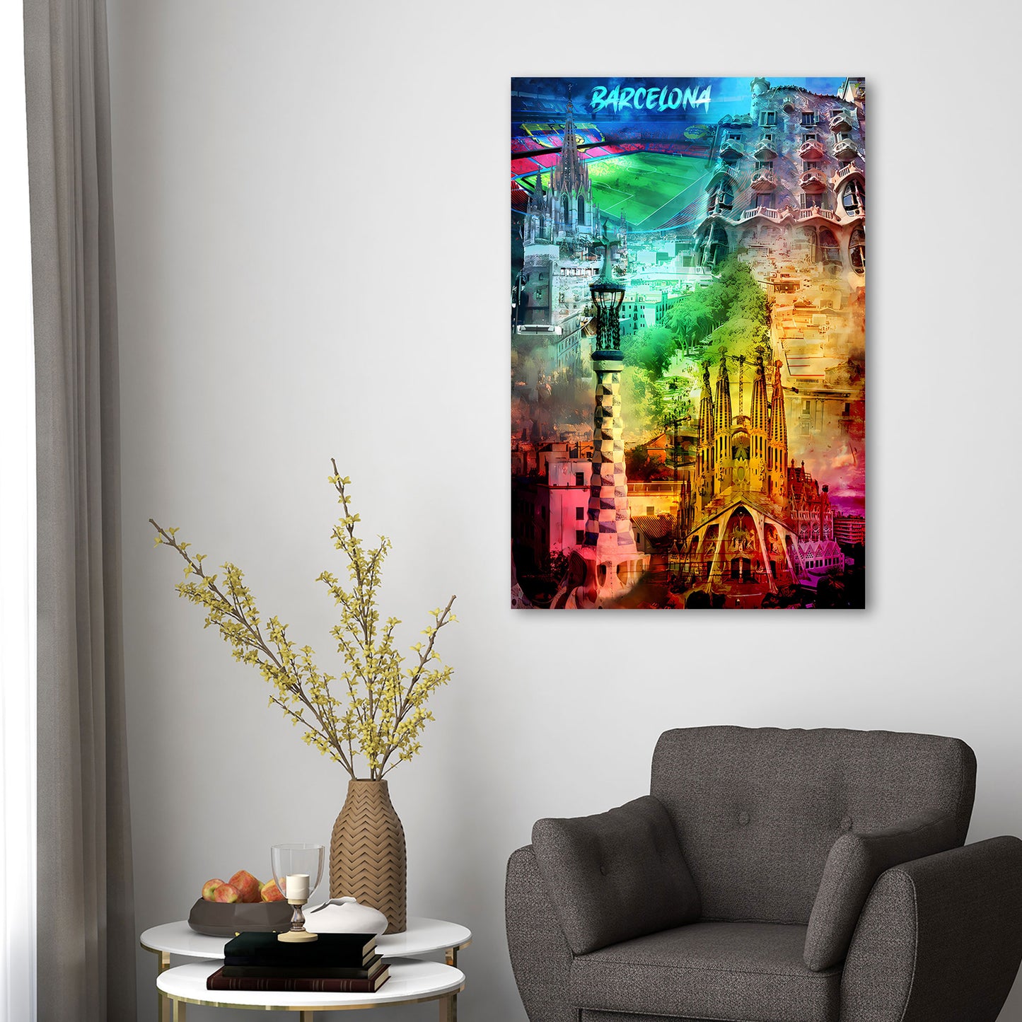 Barcellona architettura gaudí colori vivaci spagna quadro