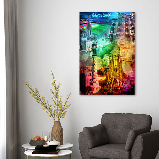 Barcellona architettura gaudí colori vivaci spagna quadro