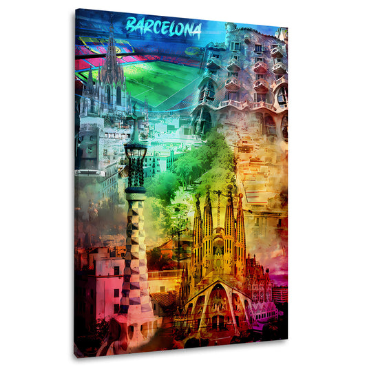 Barcellona architettura gaudí colori vivaci spagna quadro