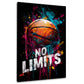 Basket con schizzi colore motivazione no limits pop art quadro