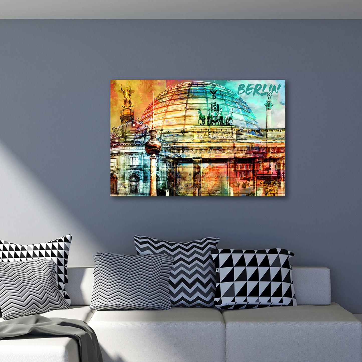 Berlino monumenti famosi architettura colori vivaci quadro